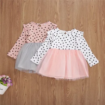 

Long Sleeve Baby Girl Dress Newborn Princess Infant Baby Girl Clothes Polka Dot Tutu Ball Gown Party Dresses Kids Girl Clothes