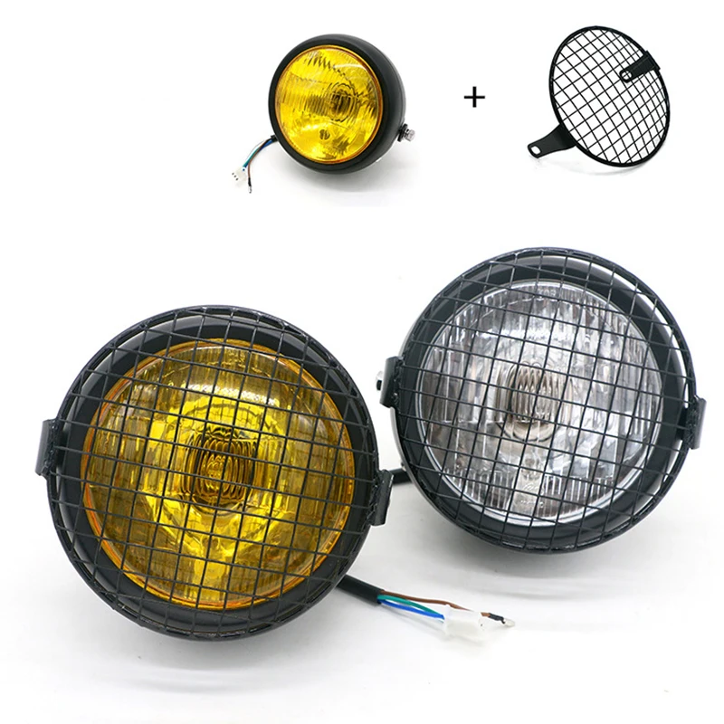 

big size round black brand professional parts chopper retro accessories motorcycle headlight for suzuki GN125 head light moto