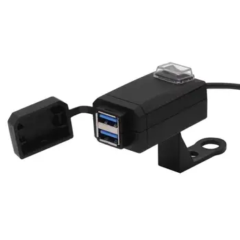 

Motorcycle Handlebar Charger Dual USB Port 12V Waterproof Motorbike 5V 1A/2.1A Adapter Power Supply Socket For Phone Universal