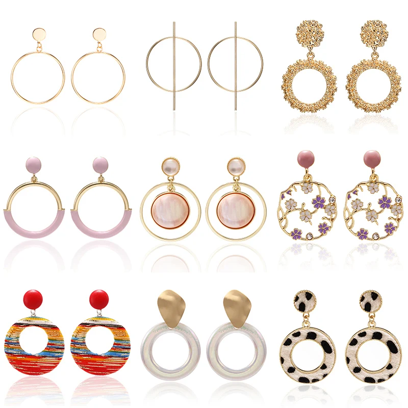 Женские леопардовые серьги круглые металлические в Корейском стиле Винтажные