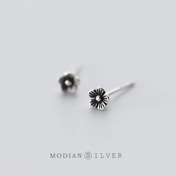

Modian Small Vintage Silver Stud Earrings for Women 925 Sterling Silver Studs Ear Fine Jewelry Accessories Prevent allergy