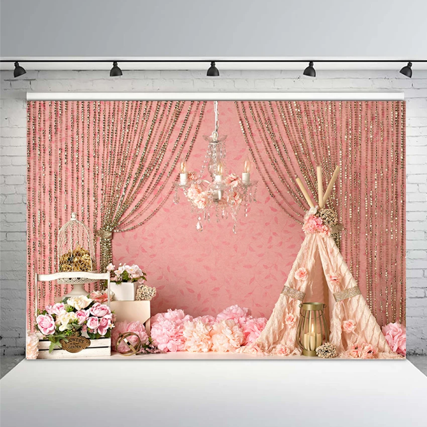 

Background Photography Children Birthday Party Baby Shower Newborn Boho Peach Damask Curtain Bohemian Dream Catcher Photo Studio