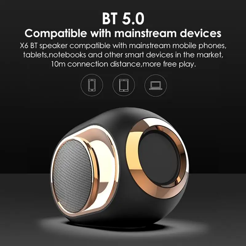 Светодиодный ная портативная Bluetooth MP3 колонка TF USB музыкальный сабвуфер