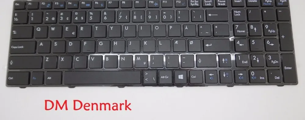Клавиатура для MSI GT60 GT70 GX60 GX70 черная с черной рамкой V123322CK DM Дания HU/HG Венгерская КС