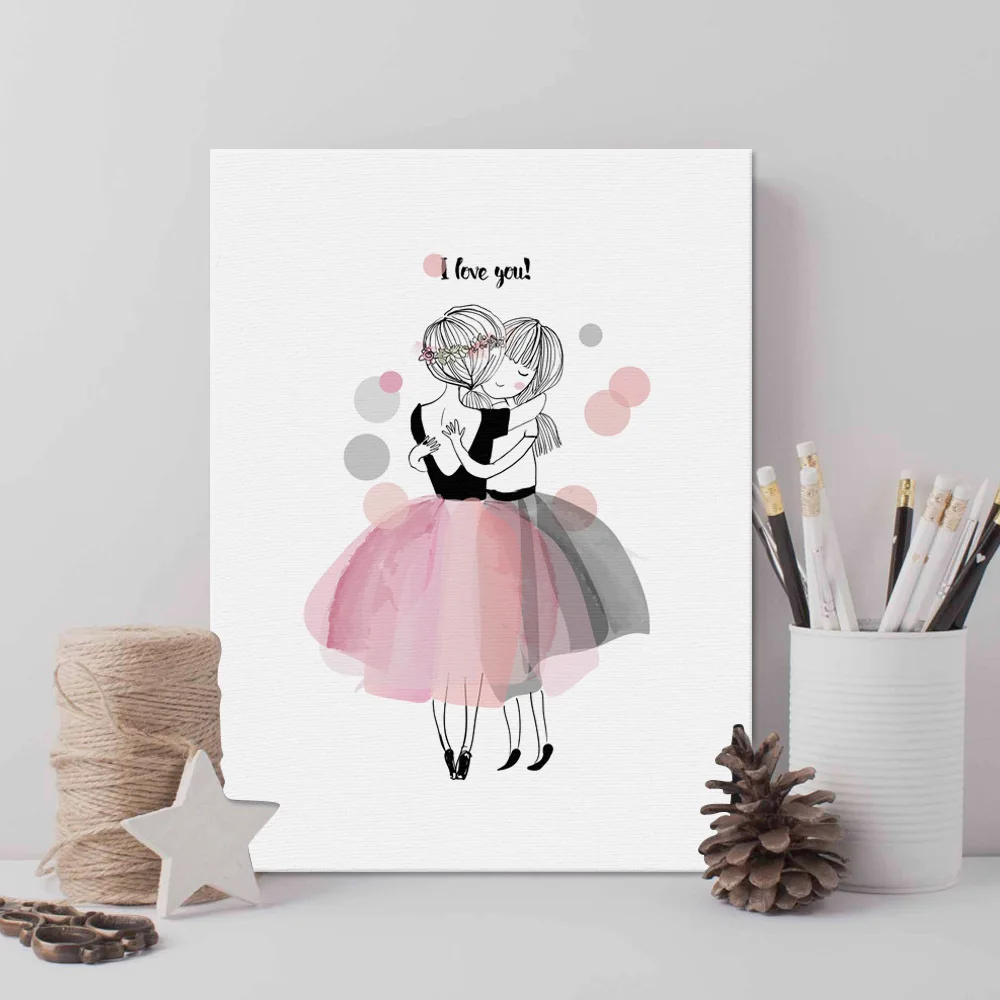 

Because of New Style Creative Decorational Picture Mural Ballet Sisters Cartoon Simple CHILDREN'S Room Bedroom CP279