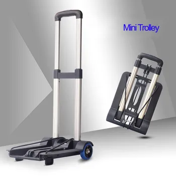 

1.3kg Mini Folding Portable Trolley Rolling Shopping carts and luggage carts for the elderly and women Family Travel shopping