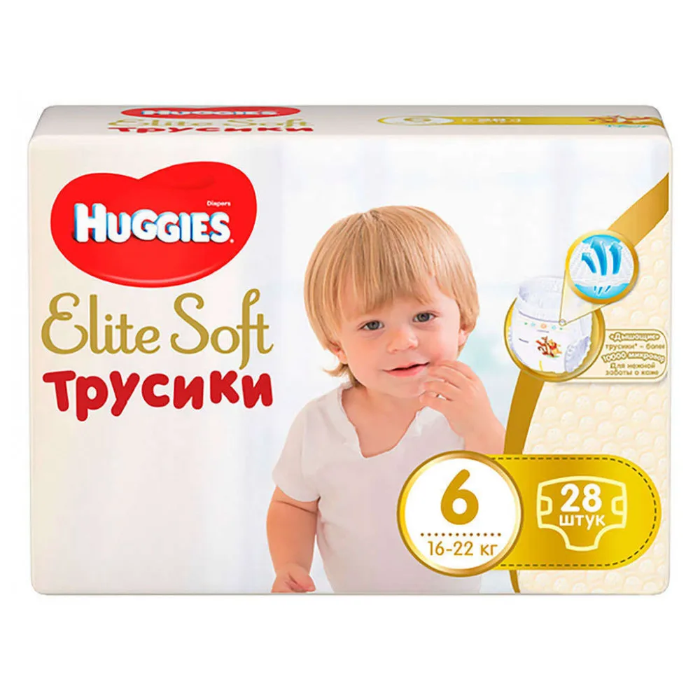 Huggies Elite Soft трусики-подгузники размер 6,(16-22 кг) 28 шт
