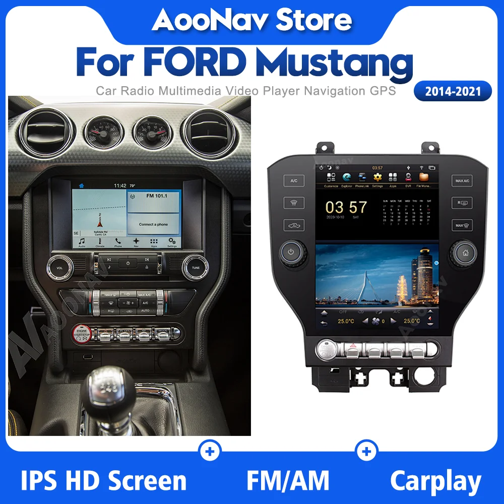 Автомагнитола 2DIN Android для FORD Mustang 2014-2021 GPS-навигация стерео мультимедийный плеер с