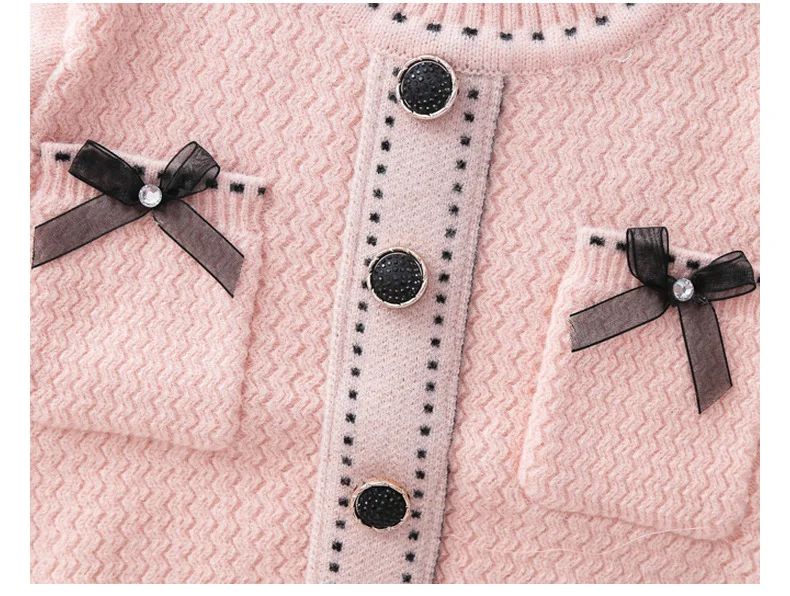 baby clothing set line Baby Girl Clothes Knitted Sweater Set Fall/Winter Girl Sweater College Style Girls Knitwear + Mesh Short Skirt 2-piece Set baby outfit matching set