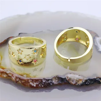 

6# star and heart stylish and exquisite cz charm ring, adjustable ring, cz charm jewelry cheap