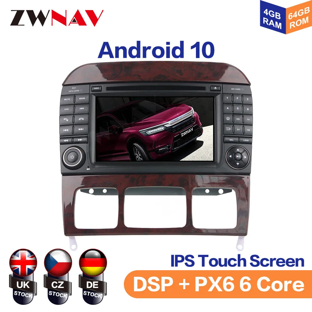 

Android 10 IPS Screen For Mercedes Benz s-class Screen Car Multimedia Player Navigation Audio Radio Stereo Head Unit Gps
