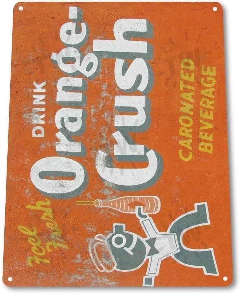 TIN SIGN Orange Crush Drink Soda Retro Rustic Beverage Sign Decor(Visit Our Store More Products!!!) | Дом и сад