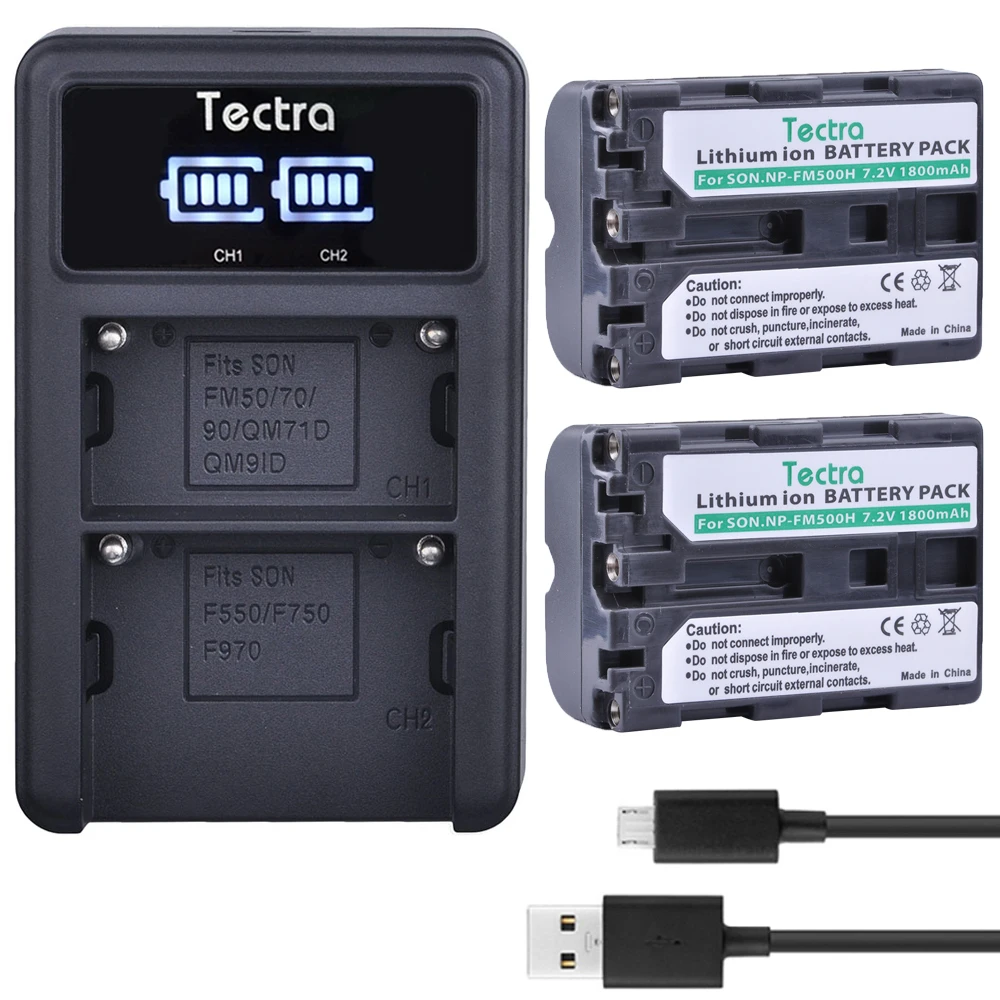 Аккумулятор для камеры Sony A57 A65 A77 A450 A560 A580 A58 NP FM500H 1800 мАч 2 шт.|bateria sony|np-fm500h chargersony