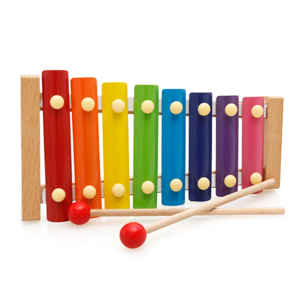 Детские Красочные 8 нот деревянные ксилофон Glockenspiel ручной стук пианино maracas шейкер песок молоток погремушка музыкальный инструмент игрушка
