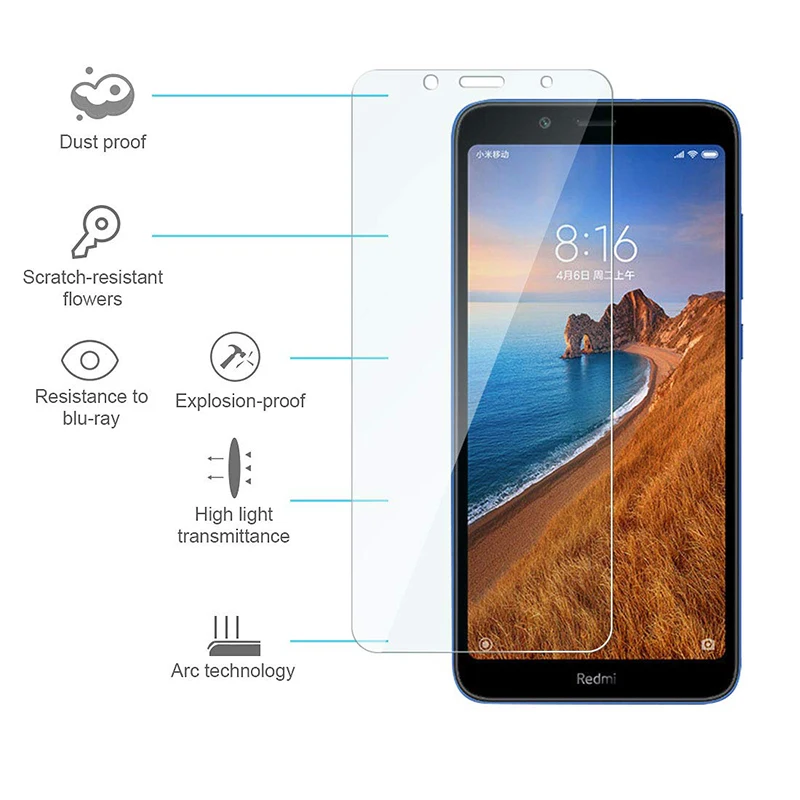 phone glass protector 2Pcs Tempered Glass For Xiaomi Redmi 7A Glass Screen Protector Xaomi Redmi7A 7 A Note 11 10 Pro 8 9 A C S Armor Protective Film best phone screen protector