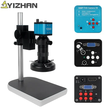 

HD 38MP digital microscope for electronics vga hdmi usb microscope camera soldering electron microscope 130x lens LED Light 13MP