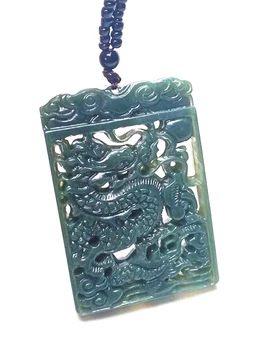 

2020 Fine Jewelry Chinese Natural Dark Green Jade Pendant Dragon Necklace