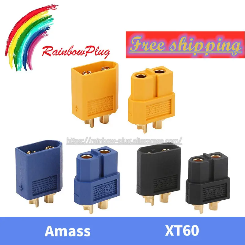 10 шт. штекеры Amass XT60U XT60H XT60I XT60L XT60PB XT60PM XT60PT XT60PW MT60 MR60 для аккумулятора Lipo (5 пар) |