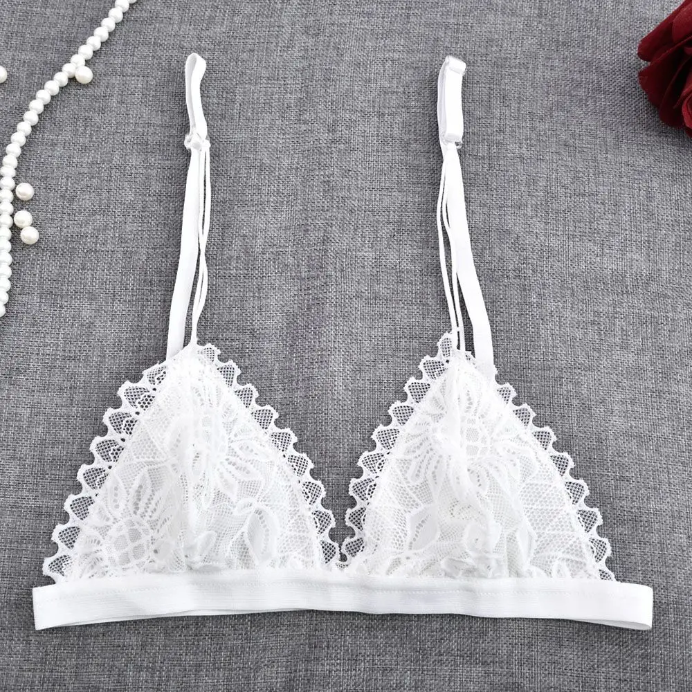Sexy Bra Floral Lace Wire Bra Bustier Sheer Top Seamless Bralette Transparent Wireless Brassiere Lingerie Without Steel Circle women lingerie bra