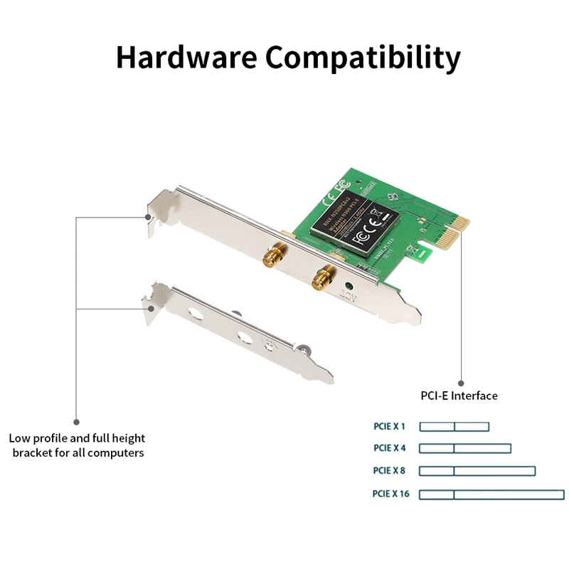 2,4G беспроводной 300 Мбит/с Pci-Express адаптер 802.11B/G/N Wifi карта с антенной для ПК Windows рабочего стола
