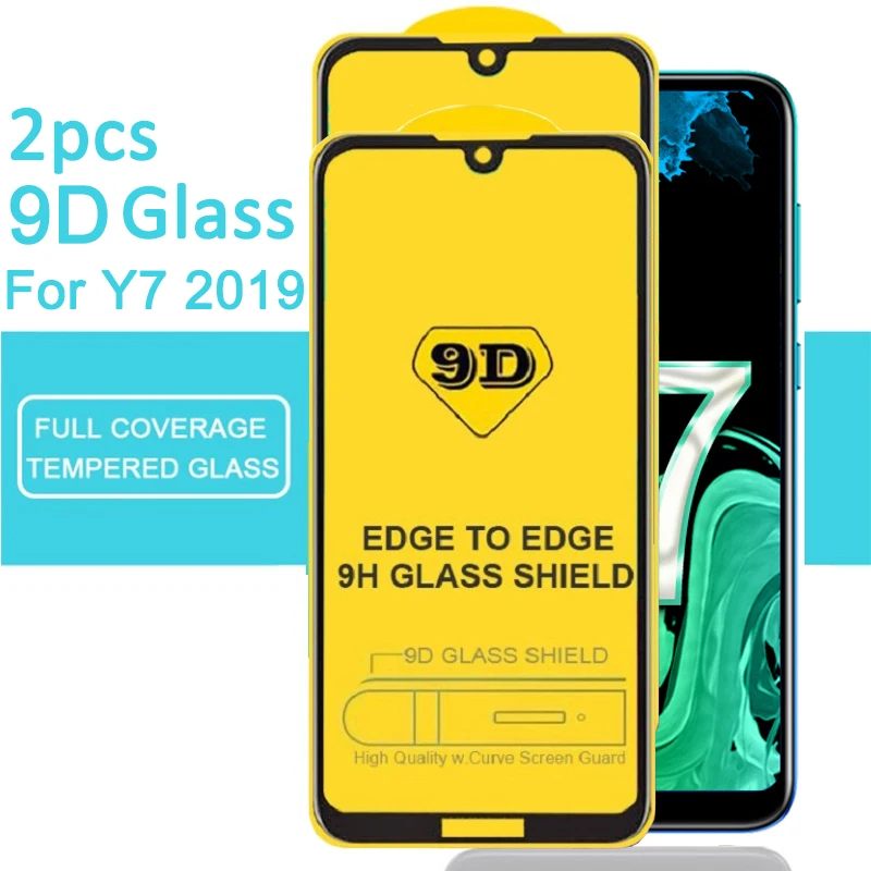 Закаленное стекло 9D для Huawei Y7 2019 Защитное экрана HuaweiY7 Hauwei Y 7 2019|Защитные стёкла и
