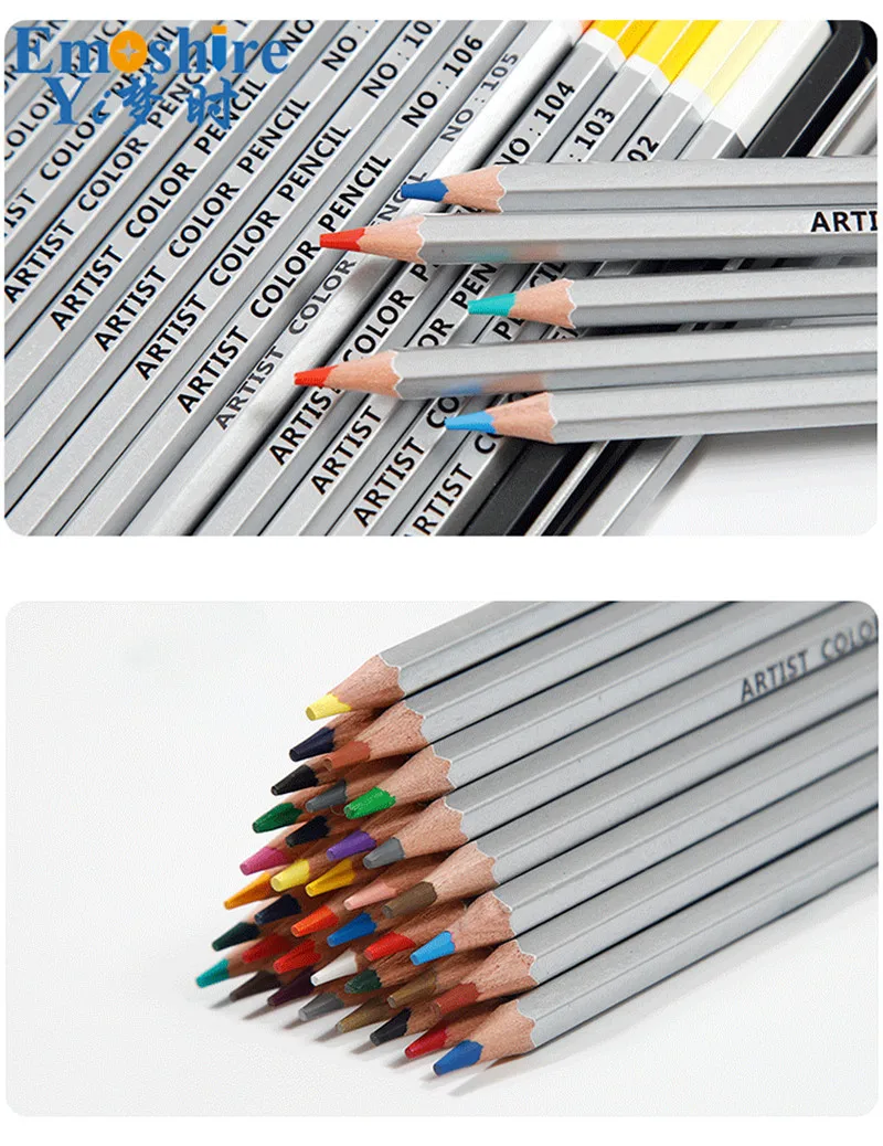 36/48/72 Цвет карандаш упаковка в металлической коробке Цвет деревянный карандаш для студентов художественных бренд Staionery графические рисунки Q025