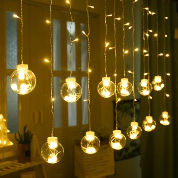 

2.5M Curtain Fairy String Lights LED Christmas Hanging Decorative Light String For Home Bedroom Window Wedding Party Decor