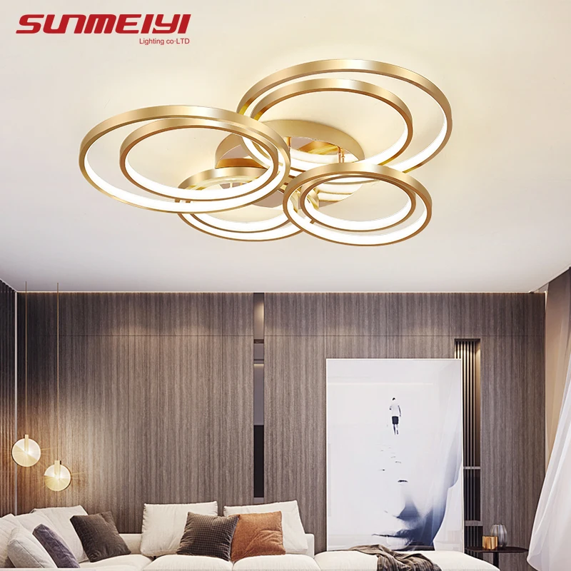 

Luxury Ceiling Lights Ring Surface Mounted Modern Led Light with Remote control Living room Kitchen Kids Bedroom Lamp plafonnier