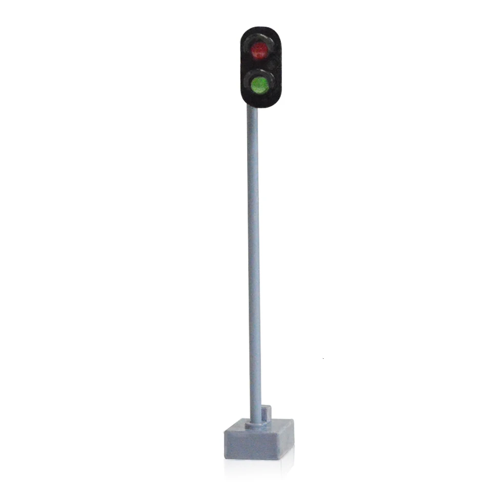 Хо 7,5 см сигнальный Светофор дорожный металлический светодиодный серебристый и черный цвет железнодорожный сигнал светофор для диорама