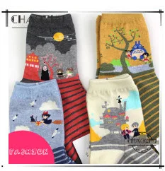 CHAOZHU  Japanese Korea High School Girls High Socks Loose Solid Colors Double Needles Knitting Cotton Long Socks Women