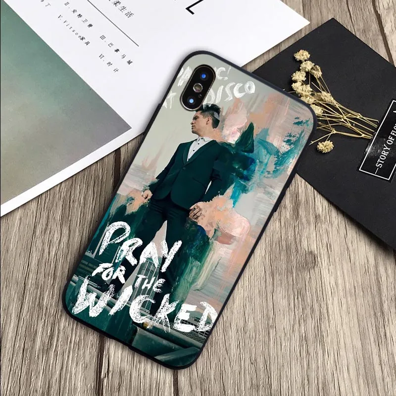 Для X XR XS Max для iPhone 6 6plus 7 8 plus 5 5S SE Brendon Urie Panic at Disco Cover мягкий силиконовый черный чехол для телефона - Цвет: H19071707-10.jpg
