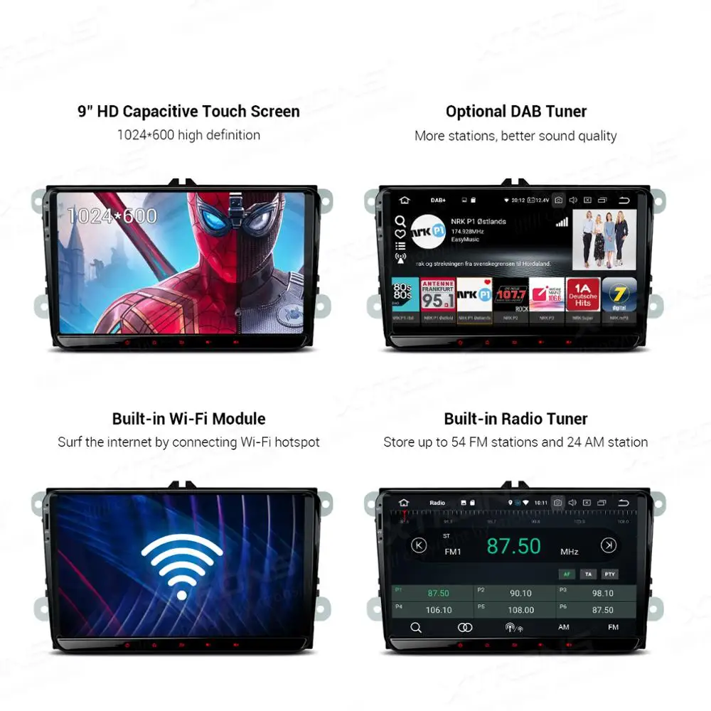 XTRONS " PX5 Android 9,0 Автомобильный плеер радио gps для VW Volkswagen Golf Passat CC Touran Tiguan Sharan для сиденья для SKODA No DVD