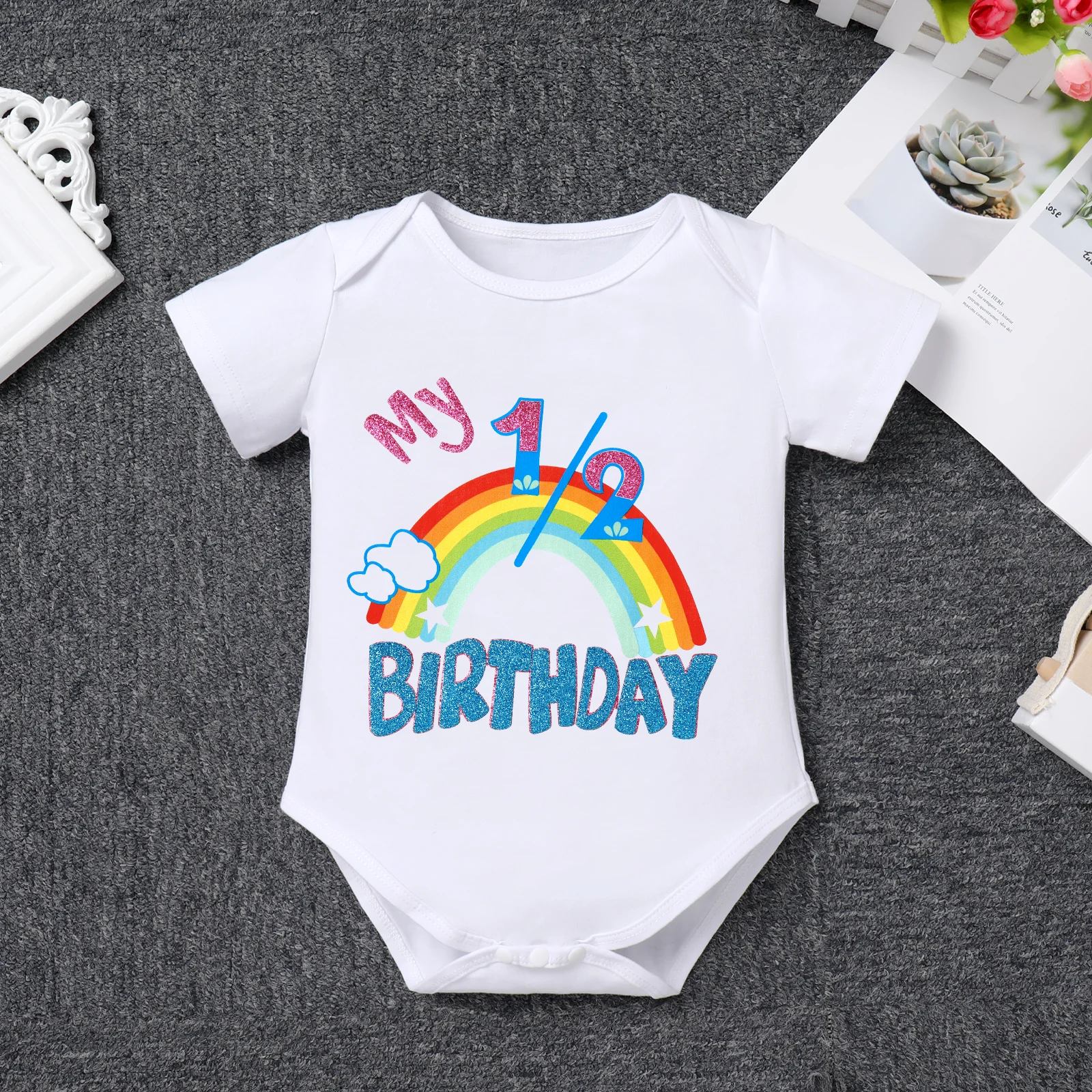 Baby Clothing Set best of sale 6M-3Y Baby Birthday Dress For Baby Girls 1st Birthday Newborn Infantil Tutu 3pcs Outfit Rainbow Print Cake Smash Clothi Baby Clothing Set for boy