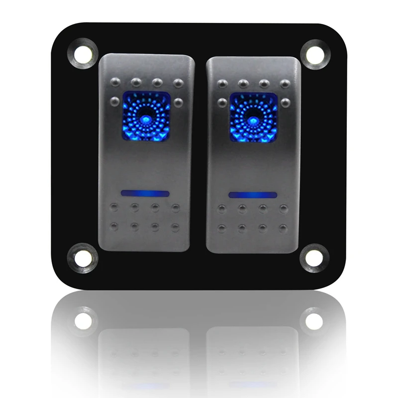 12 V-24 V 2 Gang синий кулисный переключатель Панель автомат защити цепи лодка морской Водонепроницаемый