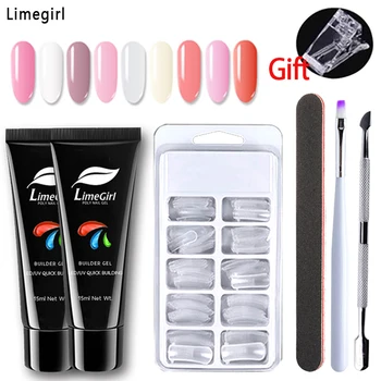 

Nail Kit Poly Gel Set Use With UV Lamp Nail Gel Polish Kit Quick Building For Nails Extension Hard Jelly Polygel Manicure Tools