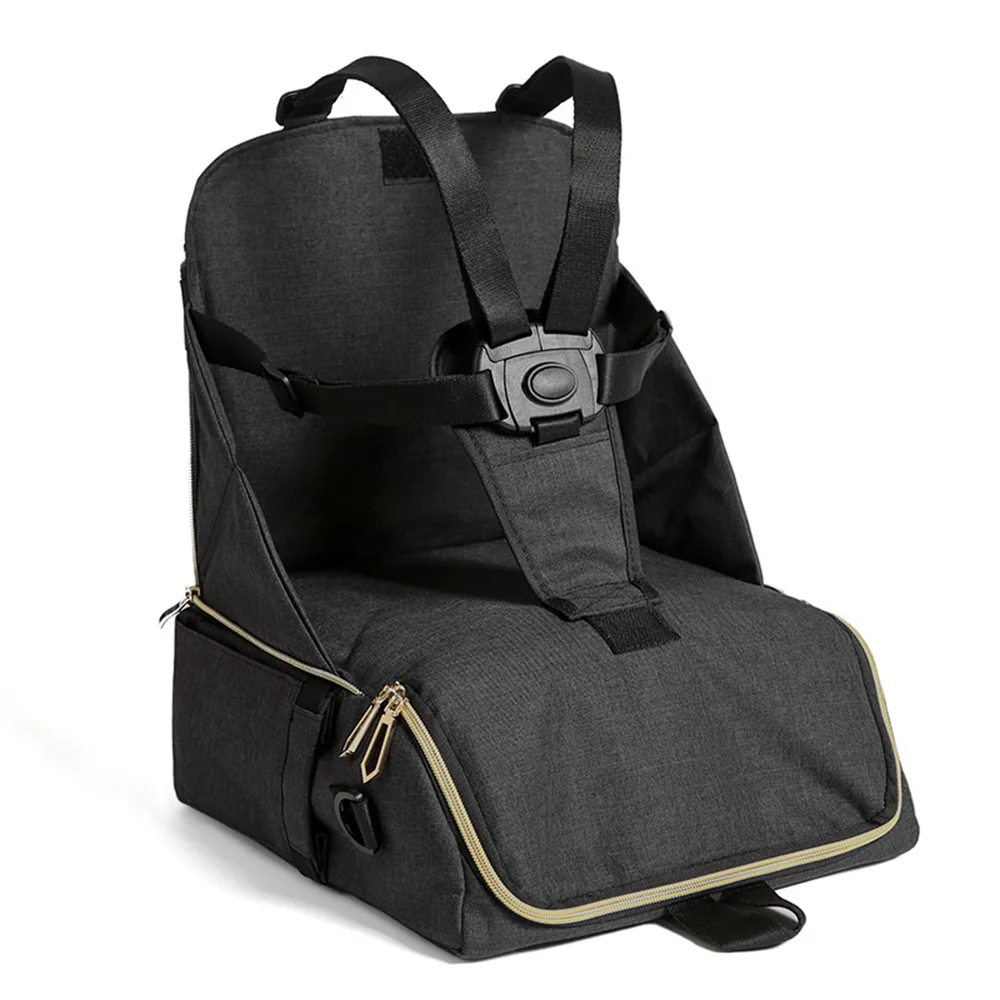 Сумка для подгузников Booster Seat Mama рюкзак с несколькими карманами для путешествий Черный Портативный
