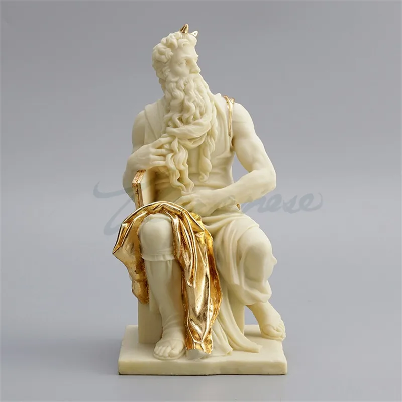 CREATIVE HEBREW JUDAISM ART SCULPTURE PROPHET MOSE FIGURE STATUE RESIN