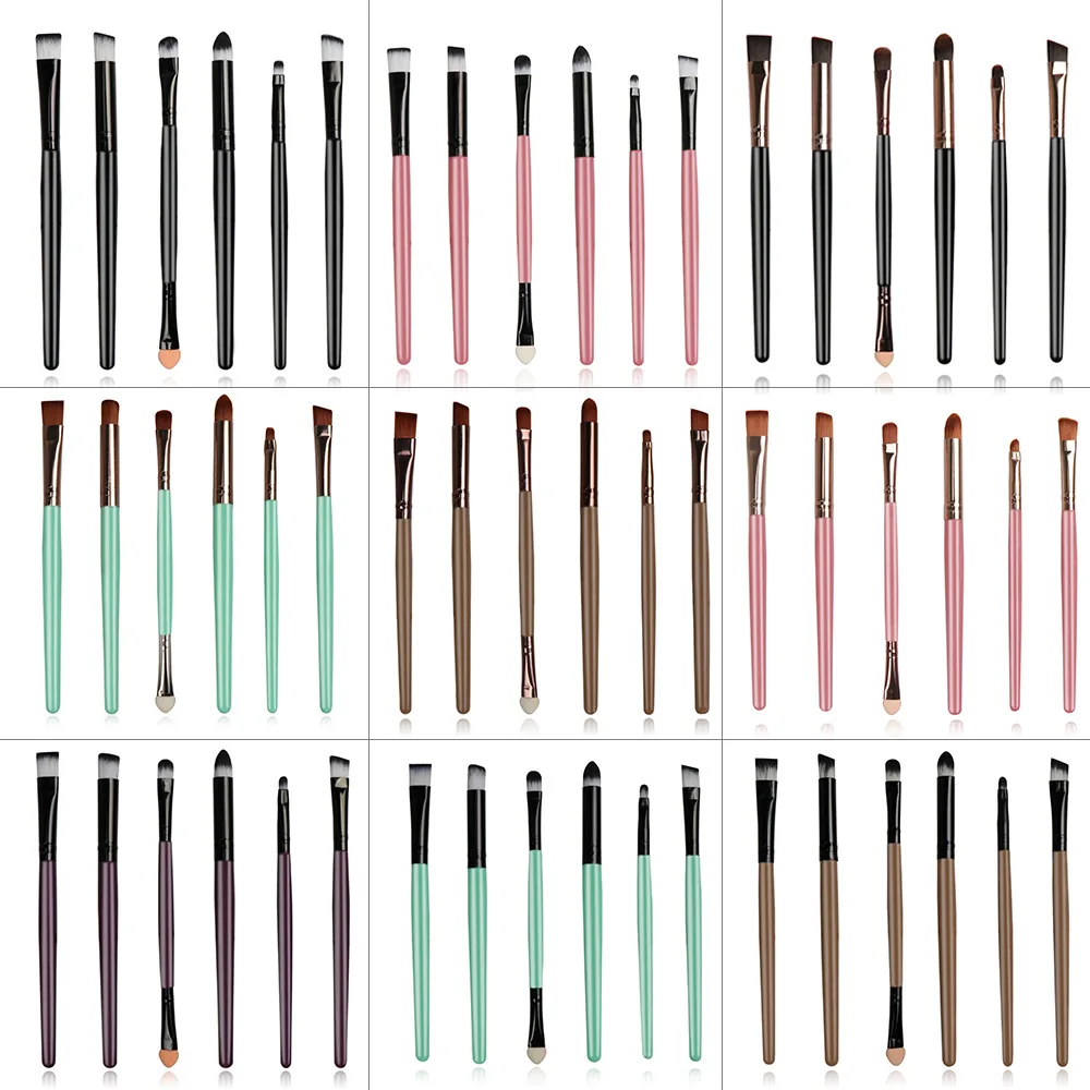 

6pcs black eye brushes makeup brush eye shadow brush black beauty tools no logo