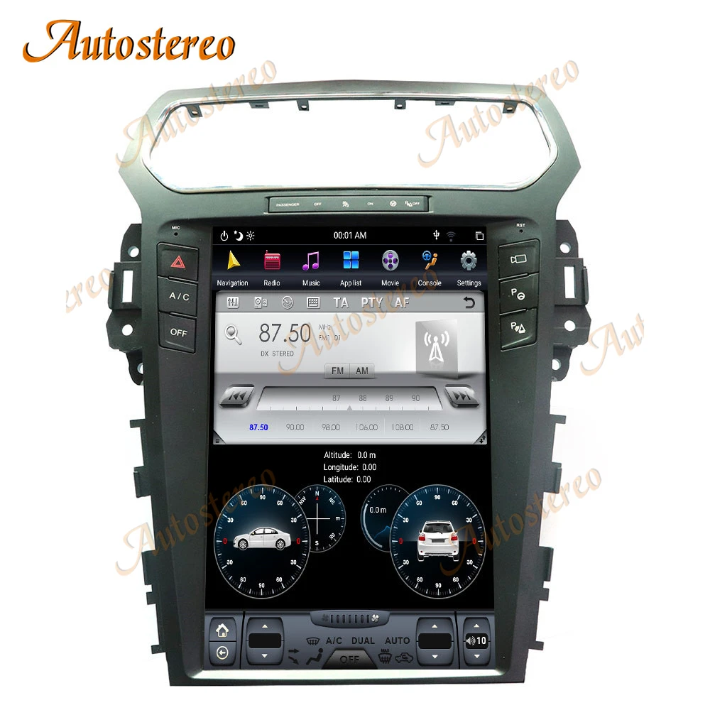 Tesla Style Android 9.0 4G+64 Car GPS Navigation Carplay For Ford Explorer 2011-2019 Car Auto Stereo Multimedia Player Head Unit