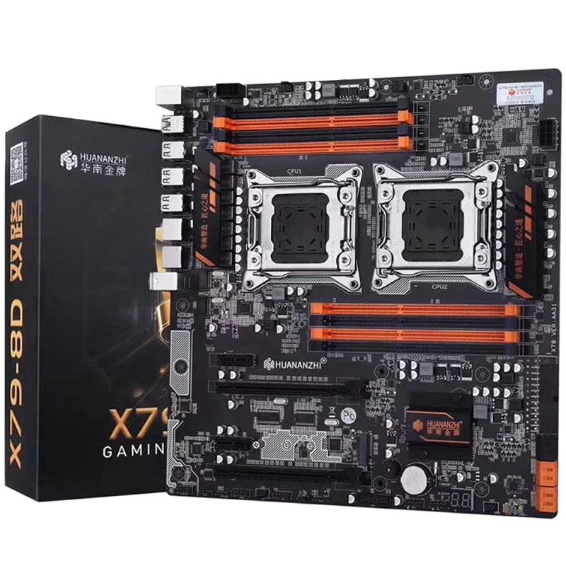 HUANANZHI X79 8D CPU LGA2011 LGA 2011 материнская плата с двойным процессором DDR3 подходит для