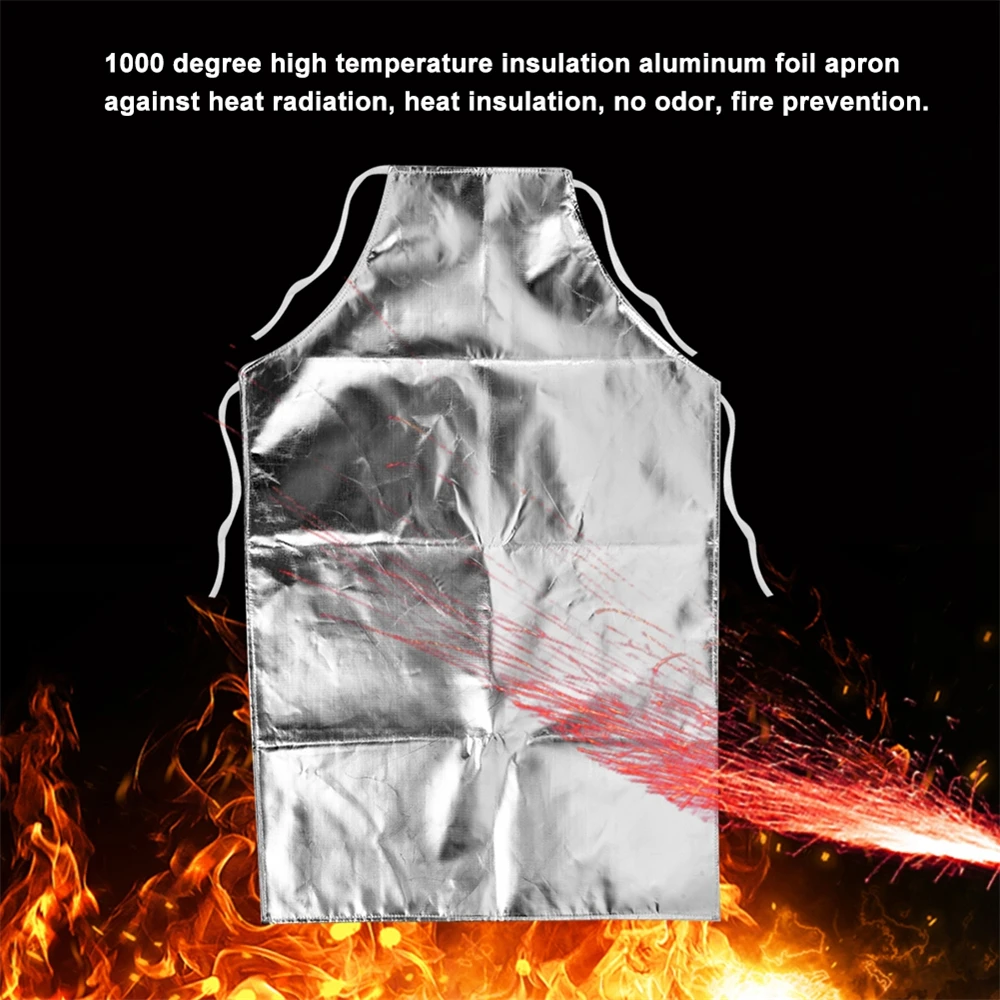 Aluminum Foil Insulation Industrial Apron 1000 Degrees Celsius Thermal Insulation Fire-Retardant,welding protective gear
