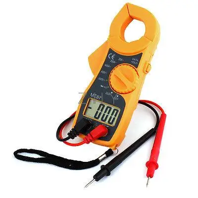 

Orange Gray AC DC Ohm Testing Display Digital Multimeter w Test Probes