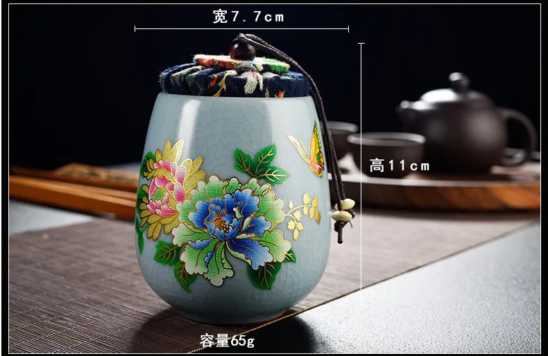 Подарки для гостей керамические ящики для чая Pu'er закупориваемая банка Celadon банка для хранения Контейнеры для чая чайные конфеты с герметичной тканевой крышкой домашнего искусства Crft
