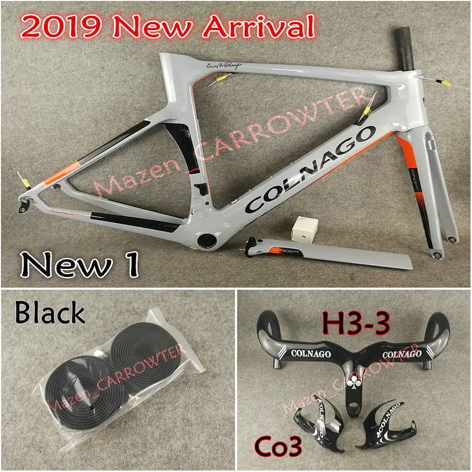 Package 4 UD глянцевый NJGO серый оранжевый Colnago концепция карбоновые шоссейные рамы+ руль+ седло+ бутылки клетки 50 мм карбоновые колеса Novatec A271 ступицы - Цвет: Package 4