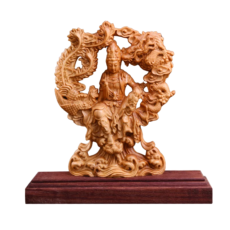 Thuja деревянная статуя Гуаньинь китайское украшение для дома Lucky Wood Feng Shui Boxwood Мифы