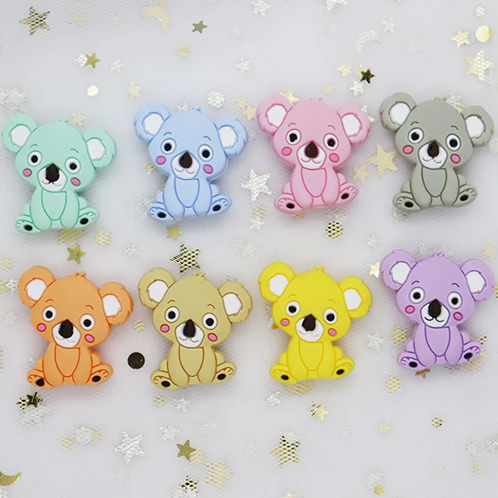 10 шт. силиконовые бусины Koala Panda Perle для изготовления украшений Прорезыватель