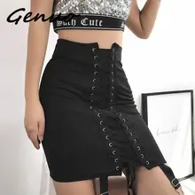 ^^Best Offers Genuo New Black Punk Style Cross Bandage Skirt Streetwear Ribbon Patchwork Elastic High Waist Skirts Womens Vintage Pencil Skirt ^^Best Offers Genuo New Black Punk Style Cross Bandage Skirt Streetwear Ribbon Patchwork Elastic High Waist Skirts Womens Vintage Pencil Skirt