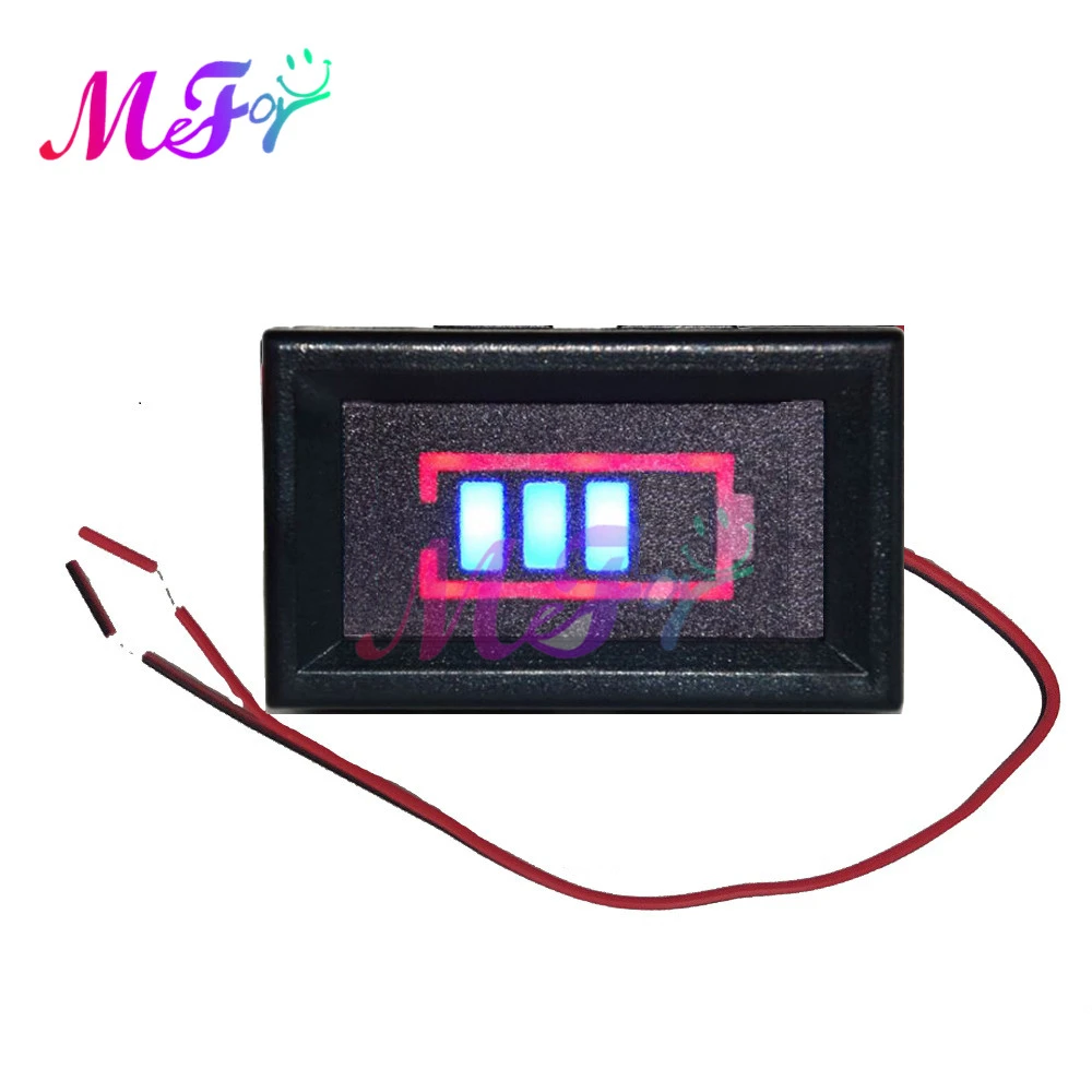 Indicador LED de capacidad de batería de litio, indicador carga de 12V, 16V, 25V, medidor de batería de iones de litio, Monitor indicador para coche y de baterías| -