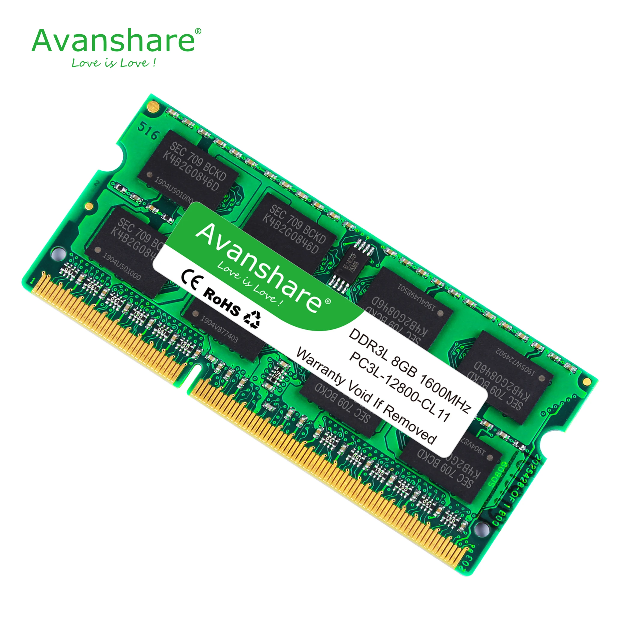 ОЗУ Avanshare Sodimm для ноутбука DDR3 2 ГБ 4 8 PC3 1 5 10600 МГц 1333 12800 1600 pin|Оперативная память| |