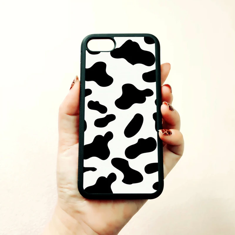 MaiYaCa, черный мягкий силиконовый чехол для телефона с принтом из коровьей кожи для apple iPhone 11 pro max 5S SE 6s 7 8 plus XR XS MAX, чехол